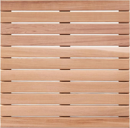 bingaai Cedar Wood Bath Mat 21"×21" Square, Cedar Wooden Bath Mats, Wood Shower by WhenStyleMeetsPracticality