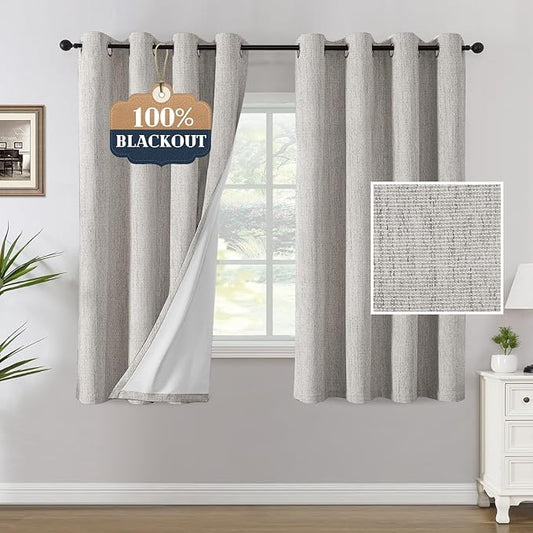 H.VERSAILTEX Chenille Linen Blackout Curtains by HVERSAILTEX
