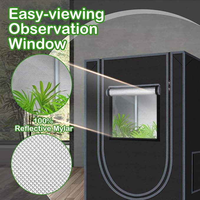 2x2 Grow Tent 24"x24"x36" Grow Tents 600D Mylar Hydroponic Indoor Plants - Image 4