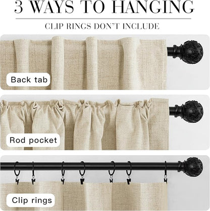 RYB HOME Warm Sand 100% Blackout Curtains - Image 6
