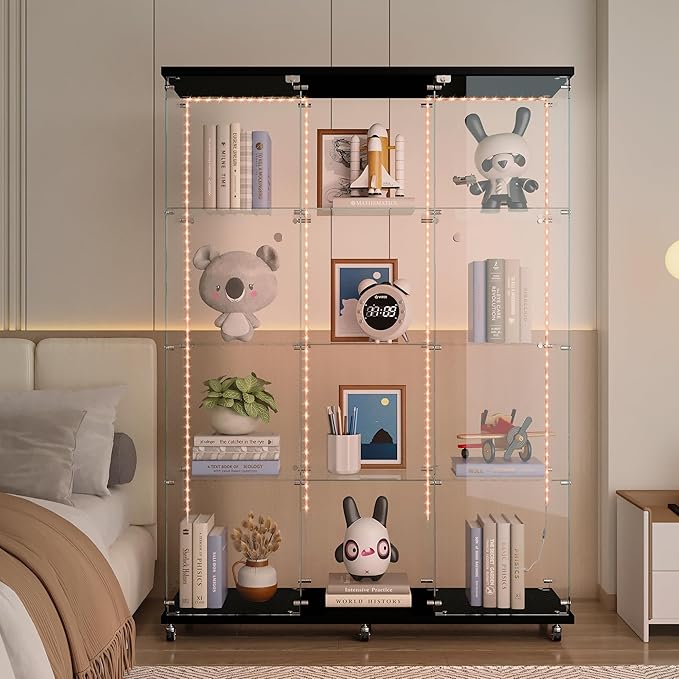 Yoluckea 4 Tiers Glass Display Cabinet Extra Large by Yoluckea