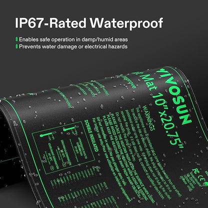 VIVOSUN 2 Pack Durable Waterproof Seedling Heat Mat 10" x 20.75" UL & - Image 4