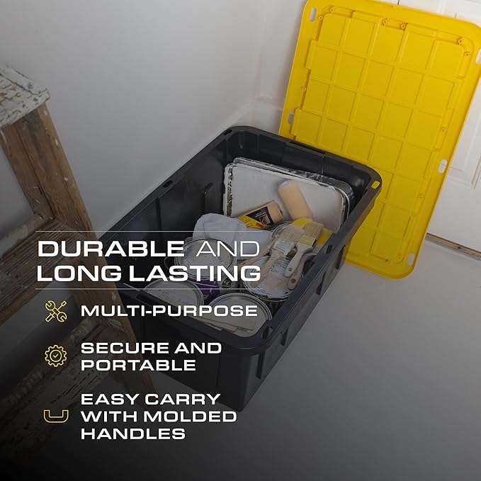 CX Black & Yellow 27-Gallon Heavy Duty Storage Bins - Image 5
