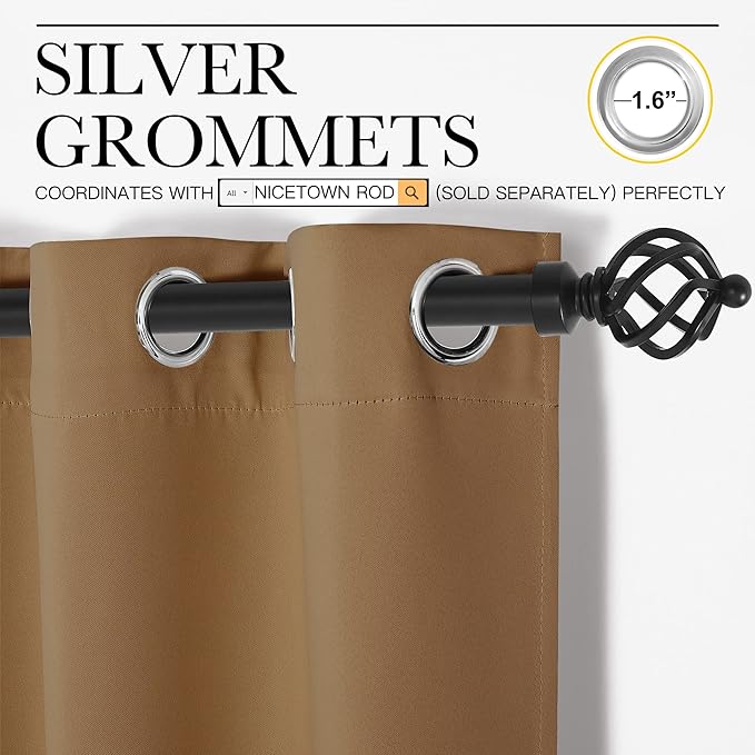 NICETOWN Sleek Blackout Curtains 108 inches Length - Image 3
