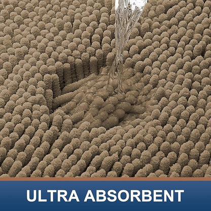Smiry Luxury Chenille Bathroom Rugs 71x47, Extra Soft and Absorbent Shaggy Bath - Image 4