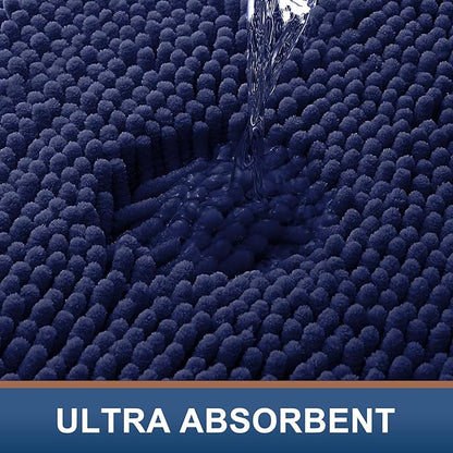 Smiry Luxury Chenille Bathroom Rugs 59x35, Extra Soft and Absorbent Shaggy Bath - Image 5