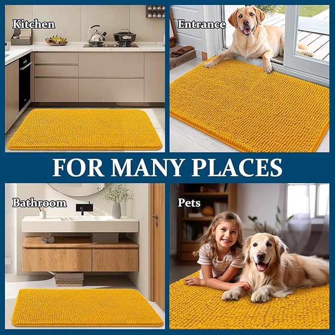 OLANLY Dog Door Mat for Muddy Paws 34x21, Absorbs Moisture and Dirt, Absorbent - Image 8