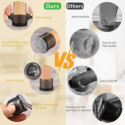24PCS Round Chair Leg Floor Protectors, Furniture Sliders, Chair Leg Protectors - Image 6