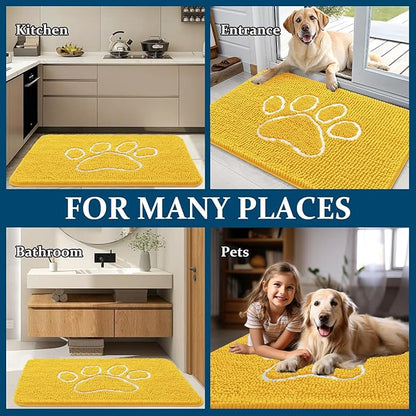 OLANLY Dog Door Mat for Muddy Paws 30x20, Paw Print Design, Absorbs Moisture - Image 8