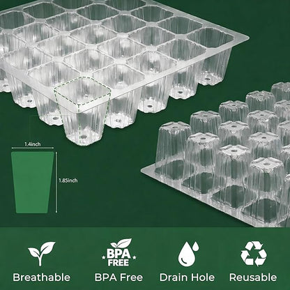 Gardzen 5 Pack BPA Free Seed Starter Tray Kit, 40 Cell Reusable Seedling Trays - Image 7