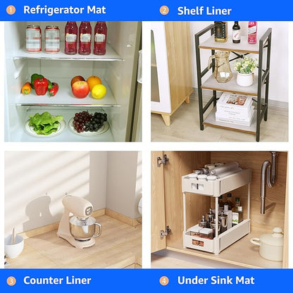 PABUSIOR Clear Shelf Liners for Cabinets: 15 Inch Wide Easy to Cut Non-Adhesive - Image 8