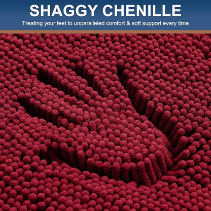 Smiry Luxury Chenille Bathroom Rugs 47x24, Extra Soft and Absorbent Shaggy Bath - Image 3