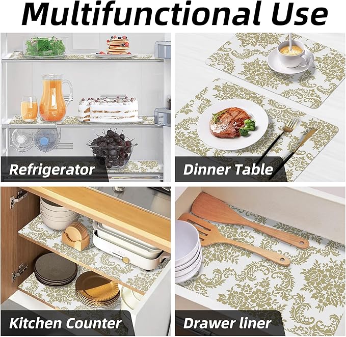 12 x 360 Inch Gold Shelf Liner for Kitchen Cabinets Non Adhesive Kitchen Drawer - Image 9