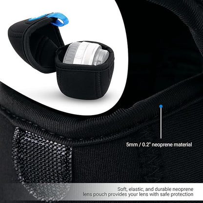 JJC Water Resistant Neoprene Camera Lens Pouch Case, Fold-Over Lens Bag - Image 3