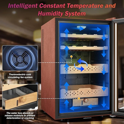 Electric Humidor with Leather-70L Cooling & Heating Humidor, Smart Touch - Image 4