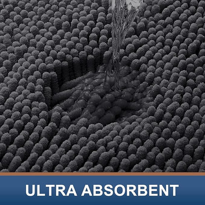 Smiry Luxury Chenille Bathroom Rugs 24x16, Extra Soft and Absorbent Shaggy Bath - Image 4