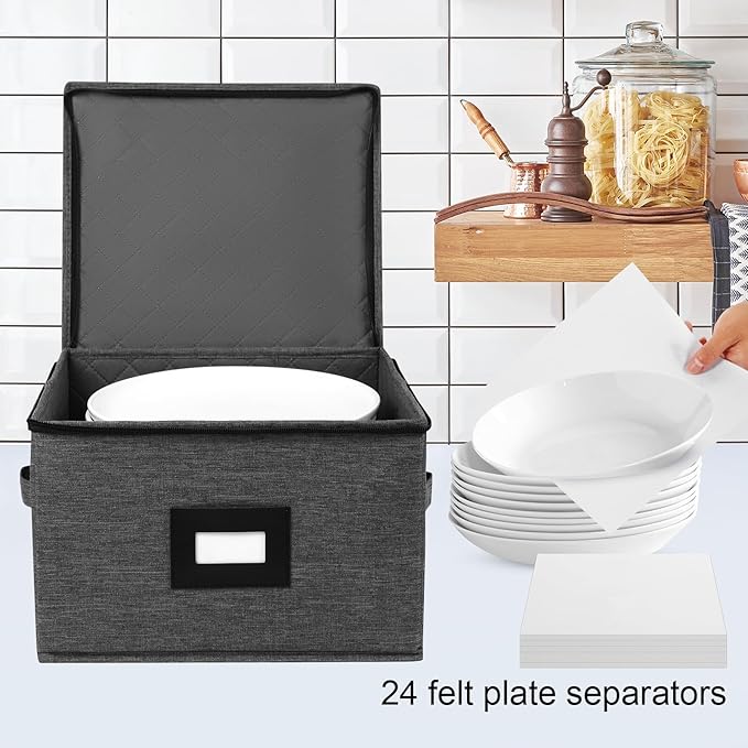Mayniu China Storage Containers Hard Shell, Stackable Dinnerware Storage - Image 5