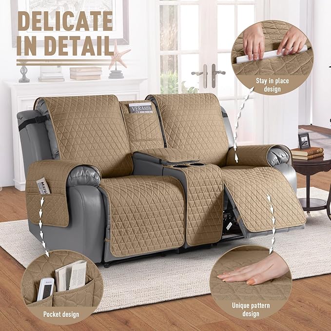 TAOCOCO 100% Waterproof Loveseat Recliner Couch Sofa Covers - Image 6
