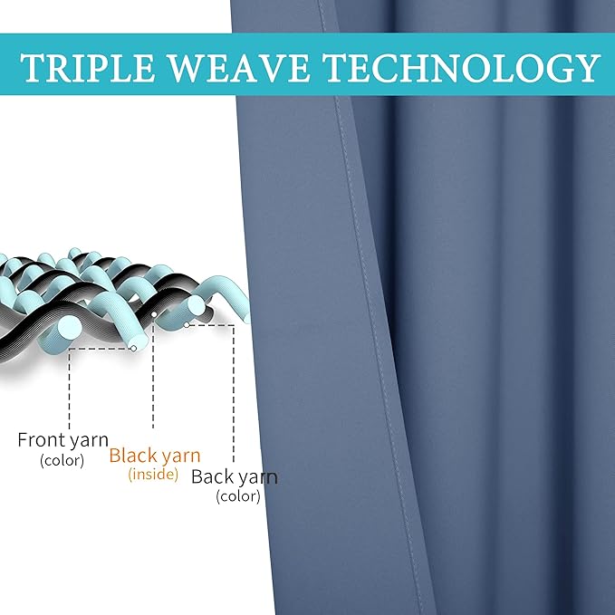 RYB HOME Outdoor Waterproof Curtains - Image 3