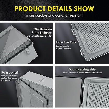 Waterproof Electrical Junction Box Outdoor, IP67 ABS Plastic Weatherproof - Image 4