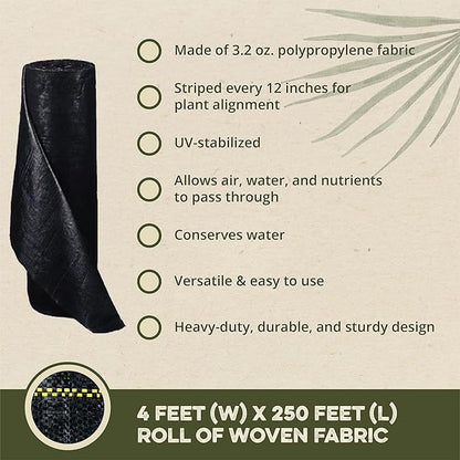 Dewitt 10-Pack Pro-5 Weed Barrier Fabric 5 oz, 4 x 250 Feet – Heavy-Duty Woven - Image 5