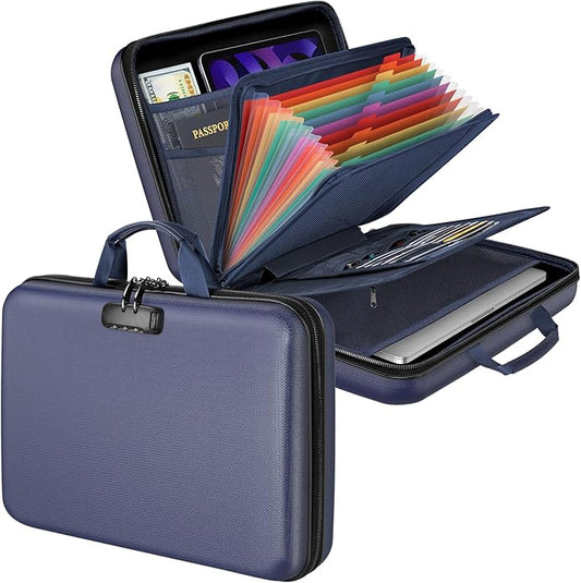 Fireproof Document Organizer Bag, 5200℉ File Organizer Safe Box, Hard Shell by Aobteeny