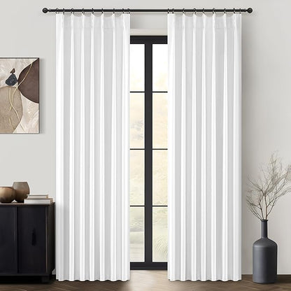 Bright White Pinch Pleated Blackout Curtains 90 Inches Long - Image 8