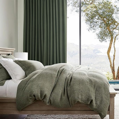 Living Room Dark Olive Green Black Out Curtains 72 Inch Long 2 Panels Set - Image 6