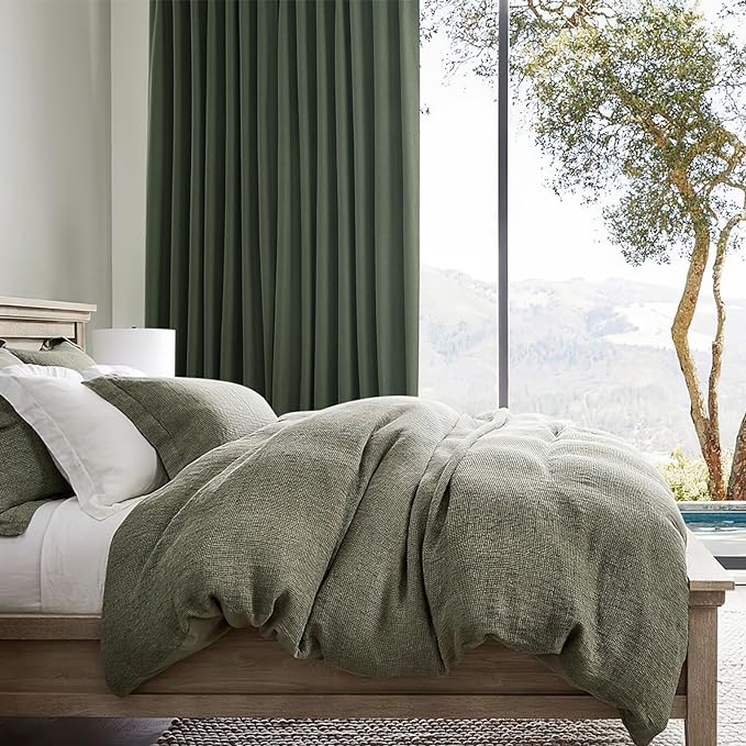 Olive Green Blackout Curtains & Drapes, Dining Room Boho Curtains 96 Inches - Image 7