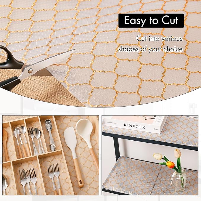 Cooyes Shelf Liner, Non Adhesive Drawer and Cabinet Liner, EVA Washable - Image 4