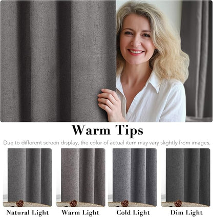 H.VERSAILTEX Linen Blackout Curtains 84 Inches Long 100% Absolutely Blackout - Image 5