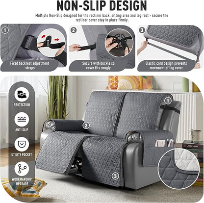 TAOCOCO 100% Waterproof Recliner Cover, Non-Slip Washable Reclining Couch Cover - Image 5