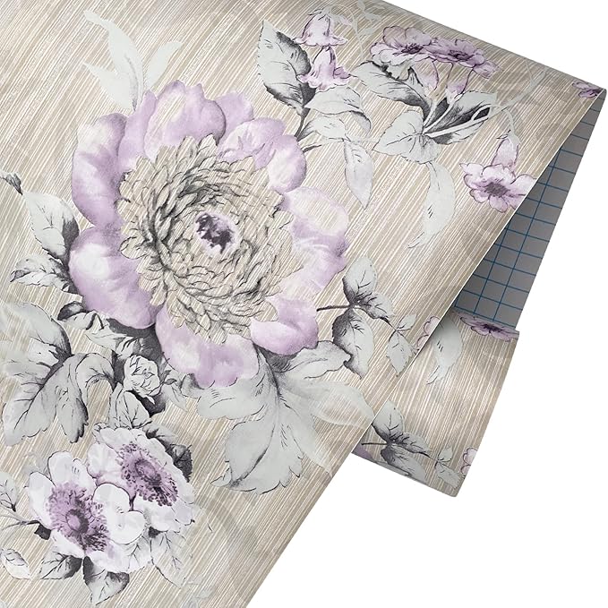 Yifely Vintage Purple Peony Self-Adhesive Kitchen Shelf Drawer Liner Moisture by Unknown