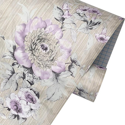 Yifely Vintage Purple Peony Self-Adhesive Kitchen Shelf Drawer Liner Moisture by Unknown