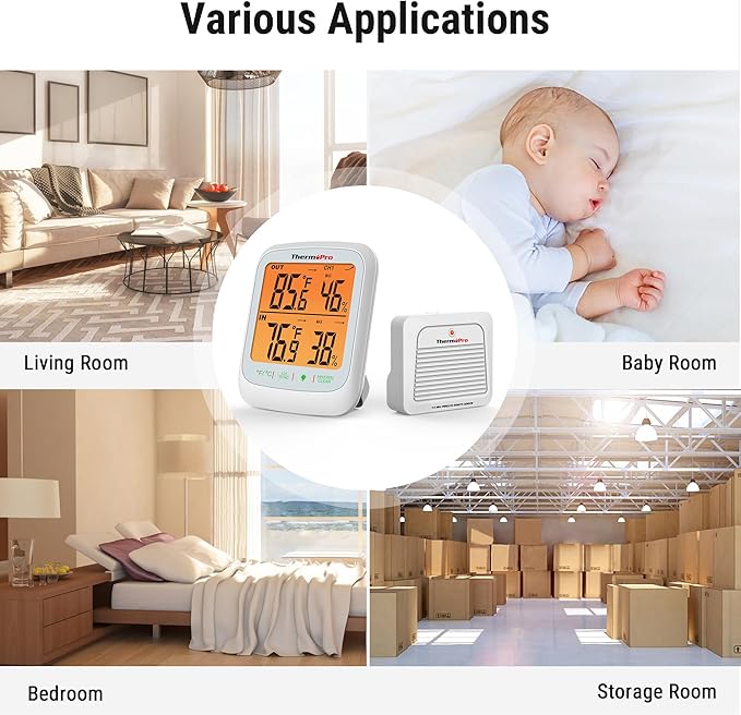 ThermoPro TP260B Indoor Outdoor Thermometer Wireless 1000ft/300m Range - Image 9
