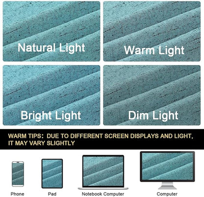 PrinceDeco Teal Blue 100% Blackout Linen Textured Curtains - Image 8