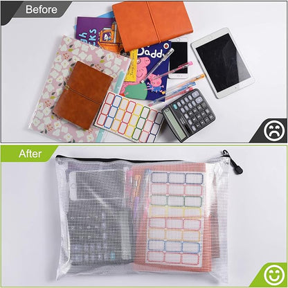 Mesh Zipper Pouch, A4 Size Tear-Resistant Document Pouch, Extra Large Zip File - Image 4
