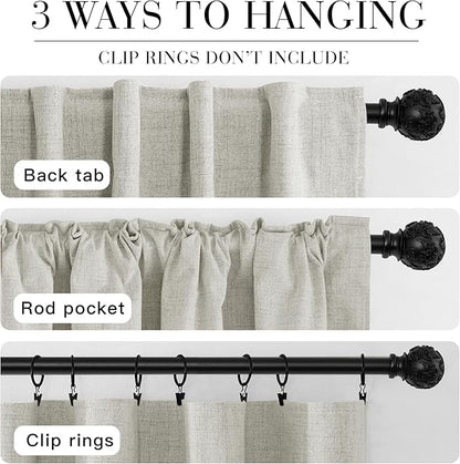 RYB HOME Cream Color 100% Blackout Curtains - Image 6