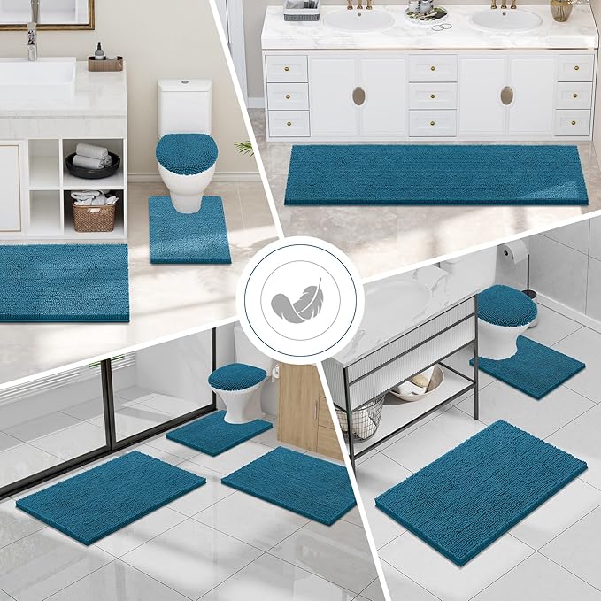 Smiry Luxury Chenille Bathroom Rugs 24x16, Extra Soft and Absorbent Shaggy Bath - Image 7
