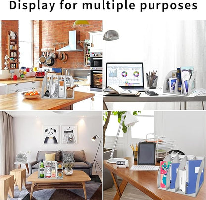 Marte Vanci Magazine File Holder Desktop Book Organizer Plastic Storage Sturdy - Image 7
