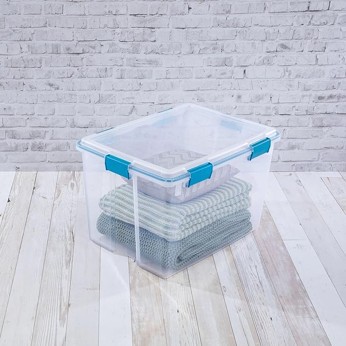 80 Quart Gasket Box, Weather-Resistant Large Clear Storage Bin - Image 5