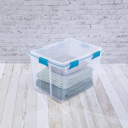 80 Quart Gasket Box, Weather-Resistant Large Clear Storage Bin - Image 5