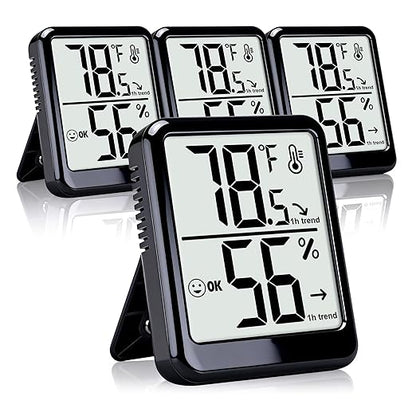 4-Pack Room Thermometer Indoor Hygrometer, Small Digital Temperature and by Azosowo