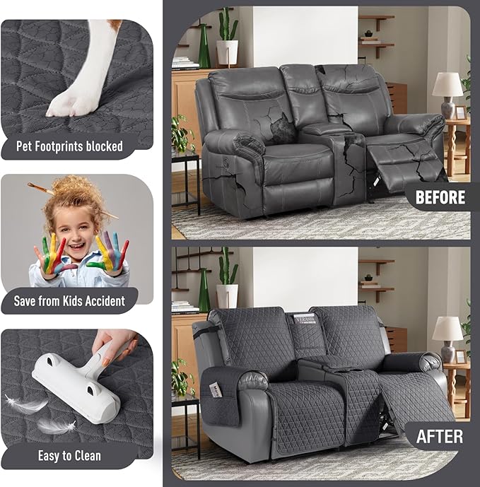 TAOCOCO 100% Waterproof Loveseat Recliner Couch Sofa Covers - Image 3