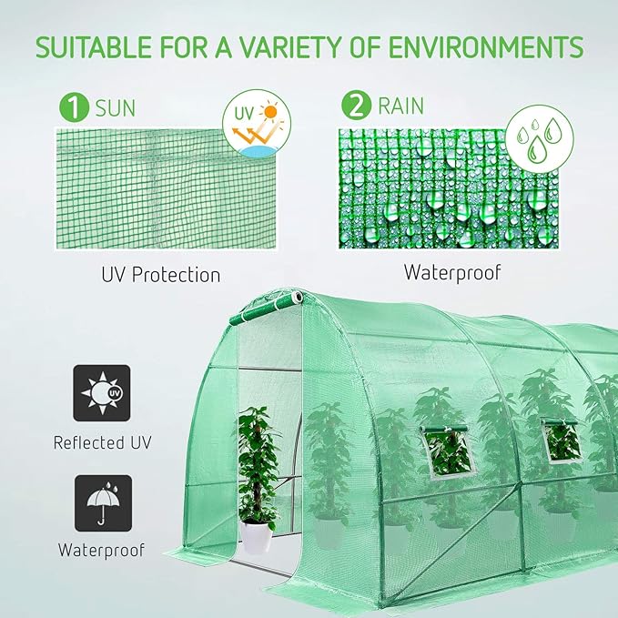 VIVOSUN 13x10x7 Ft. Large Walk in Greenhouse, Garden Plant Hot House - Image 6