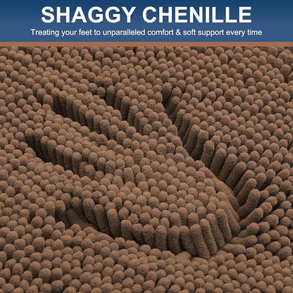 Smiry Luxury Chenille Bathroom Rugs 24x16, Extra Soft and Absorbent Shaggy Bath - Image 3