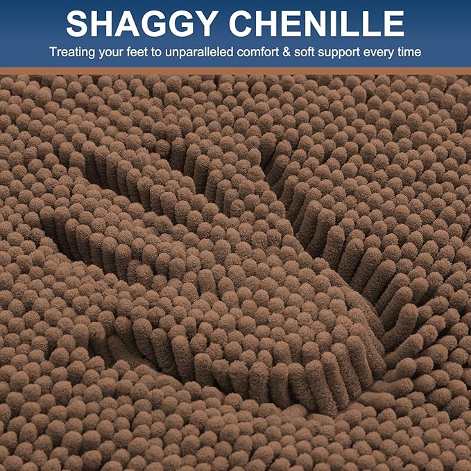 Smiry Luxury Chenille Bathroom Rugs 30x20, Extra Soft and Absorbent Shaggy Bath - Image 3