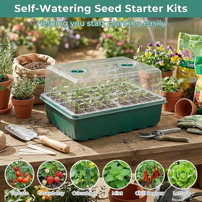 Self-Watering Seed Starter Tray 2 Packs, 96 Cells Seed Starter Kit - Image 7