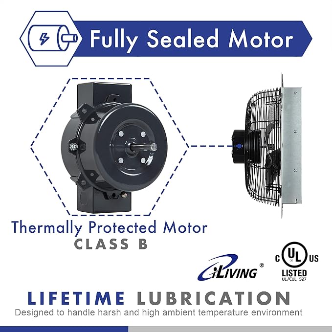 iLiving 10" Shutter Exhaust Fan - Image 5