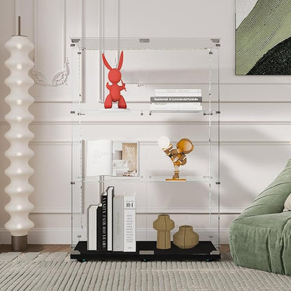 Yoluckea 3 Tiers Glass Display Cabinet - Image 7